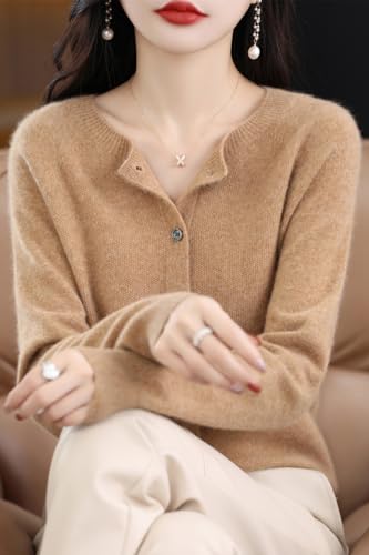 100% Merino Wool Sweaters Women's Fall Winter Warm Soft Knitted Crew Neck Cardigan Turtleneck Long Sleeves4