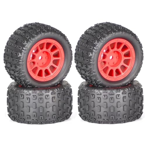 RC�J�[�p�z�C�[������ For Arrma For Granite For Typhon For Grom 1/18 4����74mm�S�n�`�^�C��12mm�Z�pRC�I�t���[�h�A�b�v�O���[�h�p�[�c(Red)