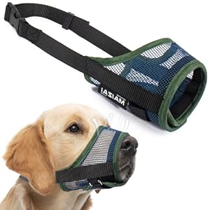 Coppthinktu Dog Muzzle – Soft Mesh Mouth Guard for Small, Medium, Large Dogs – Breathable, Adjustable Cover to Prevent Biting, Barking – Allows Panting, Drinking