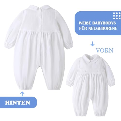 Booulfi Baby Kleidung Jungen 12-18 Monate Strampler Neugeborene Body Langarm Overall Winter Baby Erstausstattung Gastgeschenk Taufe Taufanzug Junge