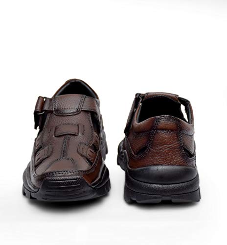 Image of Men's Leather Sandals - Comfortable, Stylish, and Lightweight Casual Footwear for Travel, Walking, and Outdoor Adventures