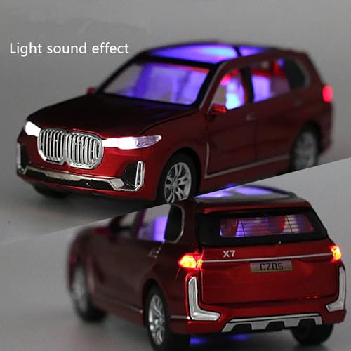 Image of DARVICE 132 Diecast Metal Toy Car BM X7 Sport Diecast Car for Kids Light Sound Pullback Openable Door