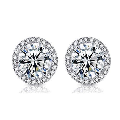 Preisvergleich Produktbild Modische S925 Silber Damen Ohrstecker Elegant Exquisite Kristalle Damenohrringe Ohrringe Damenschmuck (Silber-Farbe)