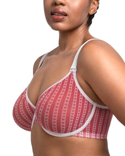 Image of HSIA Minimizer Bras for Women Enchante Full Coverage Underwire Bras Plus Size Lifting Floral Lace Bra for Heavy Breast