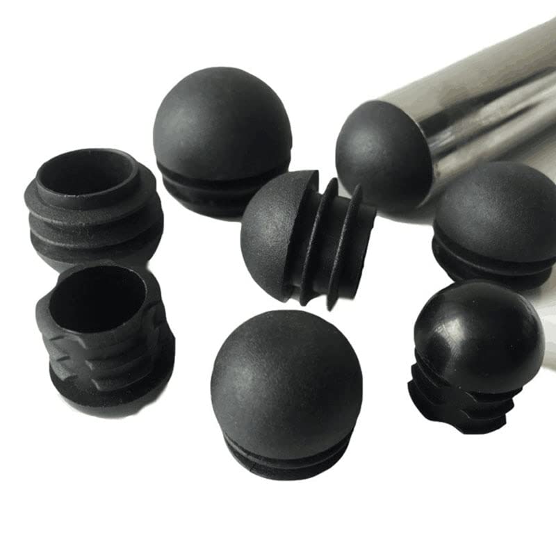 20 Stück Einsteckstopfen, Gewölbte Runde Kunststoff-Endkappen, Rohrbodenschutz 13,0–40 Mm/Black/28Mm