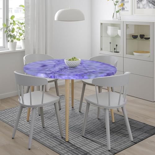 Nappe ronde résistante aux taches et lavable imprimé fleurs