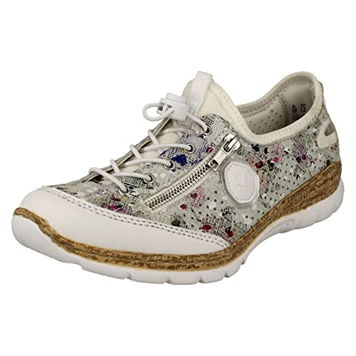 Rieker N42v1 baskets à enfiler femme confortables en textile beige