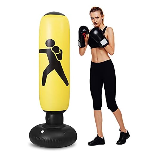 WHIRLGEE Kids Punching Bag, Inflatable Punching Bag for Kids 63Inch Freestanding Kids Boxing Punching Bag Bounce Back for Practicing Karate, Taekwondo, MMA, Kids Adults Punching Bag