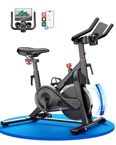 Heimtrainer Fahrrad mit Verstellbarem Magnetwiderstand, Copant Ergometer Hometrainer für Zuhause 136kg mit Tablet-Halter, Hometrainer Fahrrad mit App, Indoor Fitnessbike für das Fitnessstudio zu Hause