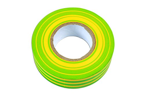 Connect Workshop Consumables Connect Consumables 36891 Green & Yellow PVC Insulation Tape 19mm x 20m Pk 1, Green/Yellow