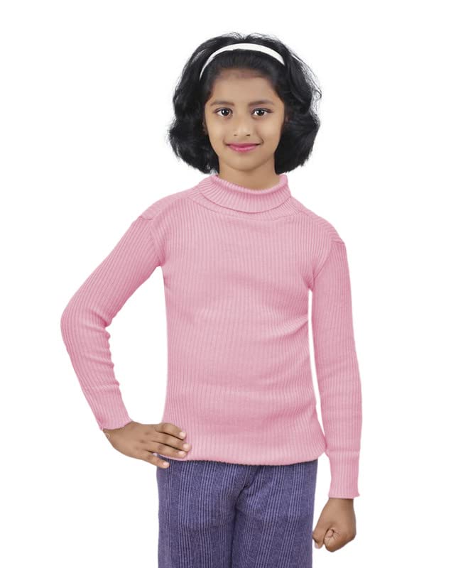 Image of IndiWeaves Girls Wollen Warm High Neck Full Sleeves T-Shirt /Inner /Skivvy for Winter (Pack of 2) Pink /Orange 3-4 Years 10110-0608-IW-P2-22