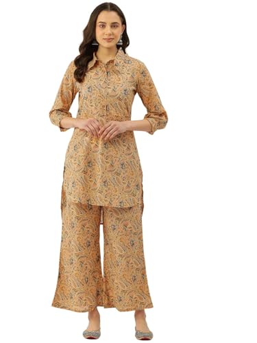 Image of feranoid Co Ord Set Collared Straight 4 Button Kurta with Plazzo