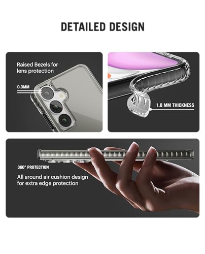 Image of DailyObjects Case for Samsung Galaxy S24 Plus, Drop Protection TPU Stride 2.0 Clear Slim Shockproof Back Cover