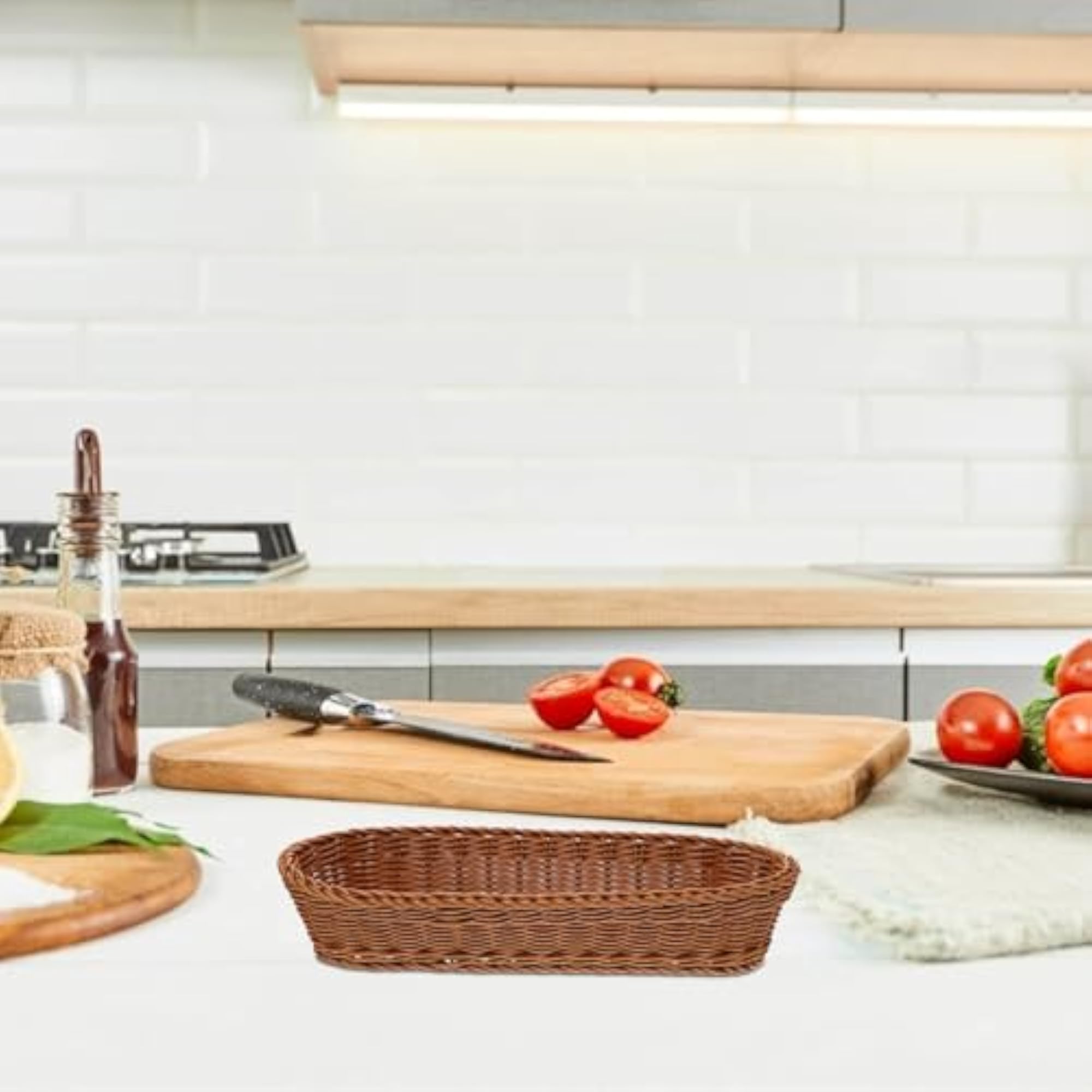 Imitation Rattan Woven Fruit Basket for Rolls & Buns