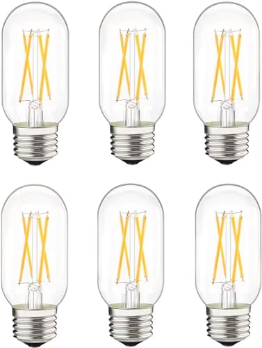 liveMAX Dimmable LED Tubular Bulb 6W,60W Equivalent 600 Lumens, Antique Edison Style LED Filament Light Bulbs, E26 Clear Edison Bulb Daylight 4000K Pack of 6