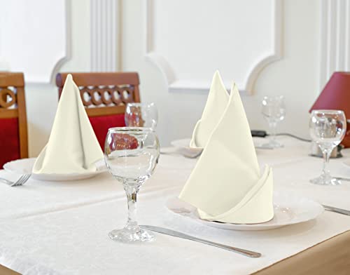 image for Utopia Kitchen Ivory Cloth Napkins [12 Pack, 18x18 Inch] Cotton Blend 