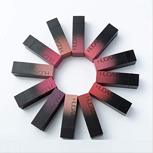 Set de maquillaje Lápiz labial Huda MOJI 12Pcs Lápices labiales Multicolores Taza antiadherente de larga duración… - Imagen 3
