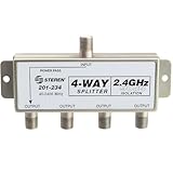 STEREN 4-Way 2.4GHz 90dB 1 Port Power Pass DC Passing On One Port F-Pin Coaxial Splitter [201-234]
