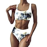 LSEEKA Gr Badeanzug Jugendliche Lang Badeanzug GrößE Bride Badeanzug Gr Badeanzug Puppe Badeanzug Langarm Badeanzugstoff Bikini Damen Set Push Up Tankini Bauchweg #A534 Weiß M