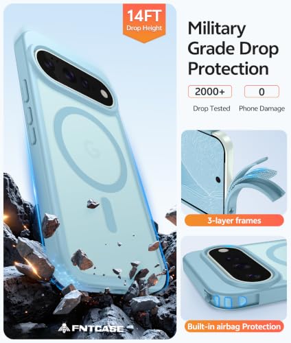 Image of FNTCASE for Google Pixel 11 Pro Case / Pixel 11 Case, with Screen Protector | Fit for Magsafe, Translucent Matte, 14FT Military Grade Drop Protection, Shockproof Protective Phone Cover, Teal