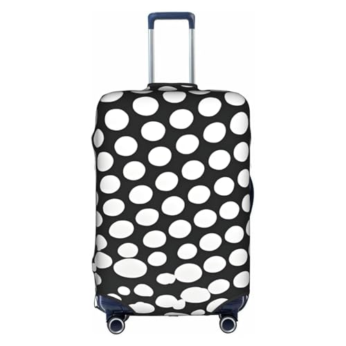 Travel Elastic Luggage Cover,Black White Polka Dots Pattern Print Suitcase protection cover Case Cover with zipper.