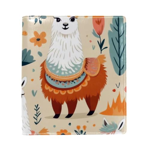 Funda para libros grande de piel sintética Llamas Florals para cuadernos de 9.8 x 11