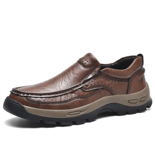 Camel Crown Men's Loafers Slip-on Loafers Leather Casual Walking Shoes Comfortable Work Office Wear Outdoors
