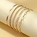 11PCS Dainty Gold Bracelets for Women,Chain Bracelets Set for Womens Trendy,Fashion Gold Bracelets Hand Link,Adjustable Layered Bracelet Set Hypoallergen Women Jewelry (5PCS)