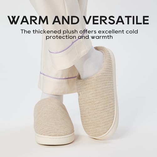 utune Women Fluffy House Slippers Men Cozy House Shoes Slippers Non-Slip Warm Bedroom Slippers Winter Indoor Outdoor Slippers4