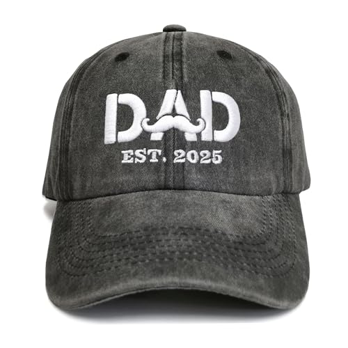 Image of Dad Est 2025 Hat, Dad Gifts for Fathers Day from Daughter Son, Promoted to Daddy Baseball Cap New Father Gift