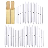Auvanteo 30 Pieces Paper Blending Stump and Tortillions Set with 2 Pieces Sandpaper Pencil Sharpener for Student Sketch Drawing, 6 Sizes
