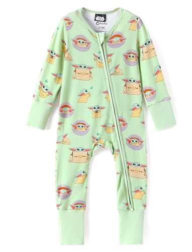 Image of Disney Princess Stitch Marvel Baby Viscose Made from Bamboo Long Sleeve Footie Romper Zipper Sleep Outfit Newborn to Infant