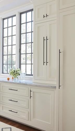 Image of Amerock 12-5 /8 inch Bar Pulls Oil-Rubbed Bronze Drawer Pull | 12-5 /8 inch (320mm) Center-to-Center Mounting Distance and 15-3 /4 inch Overall Length, Durable Carbon Steel Cabinet Hardware