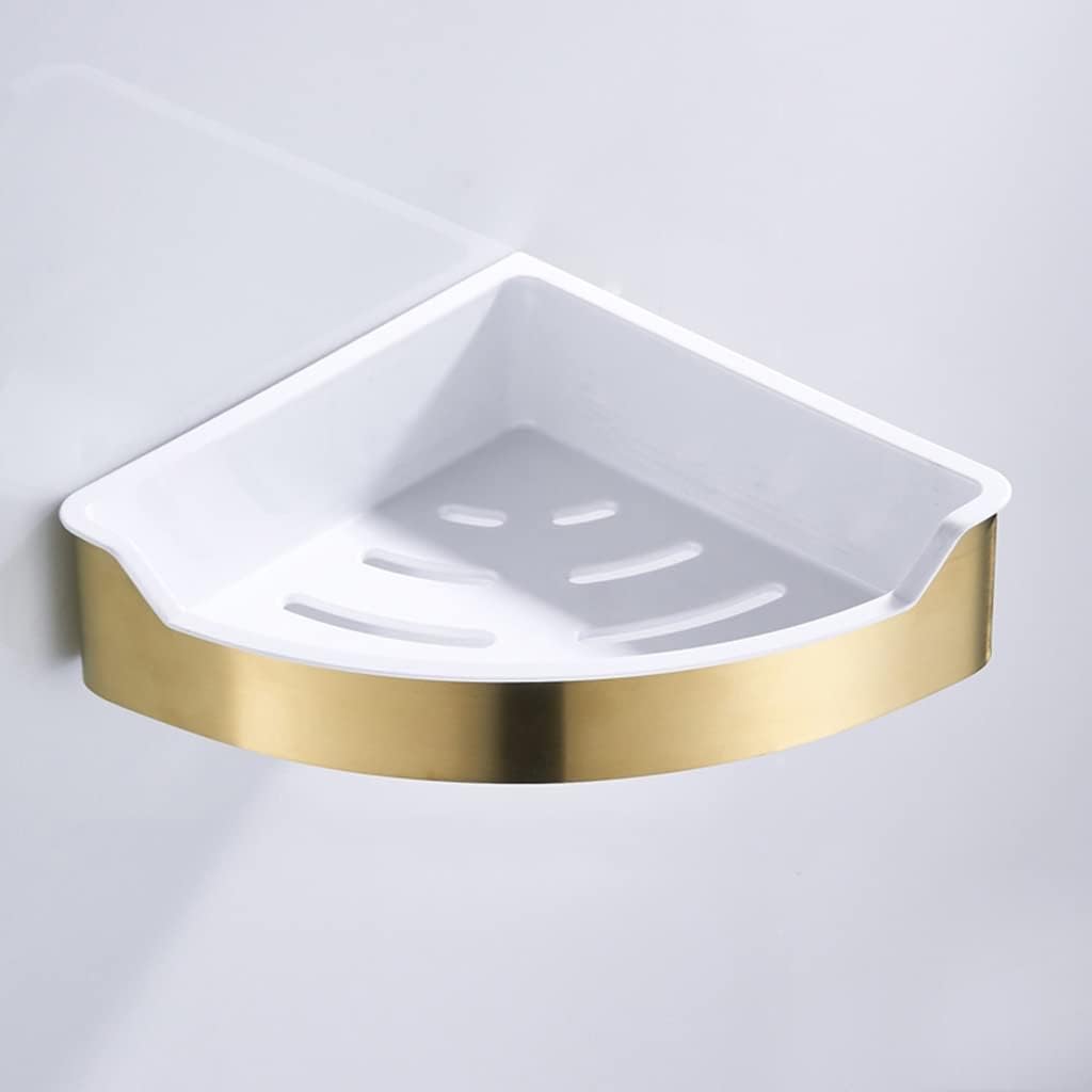 Exquisite Bathroom Shelves Nordic Brushed Gold Towel Rack, Bathroom Hardware Pendant, Bath Towel Rack, Toilet Rack, Bathroom Accessories Set (Triangle Basket)