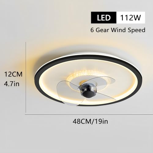 Plafonnier LED 112W avec ventilateur moderne réglable par télécommande - 3