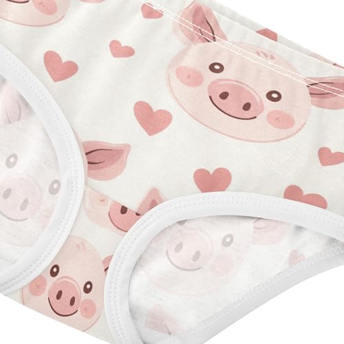 Wusikd Cute Pig Face Girls' Underwear Cotton Pink Girls Briefs Soft Toddler Underwear 2T4