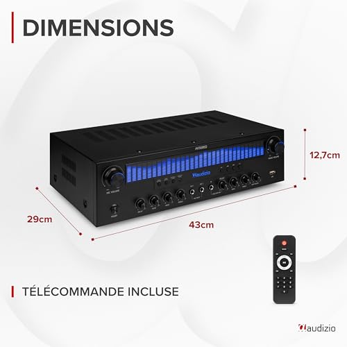 Audizio AV560EQ - Amplificateur Home Cinema 5.1 390 W avec Bluetooth, USB, FM, Karaoké & Entrées Numériques – Image 4