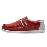Hey Dude Men's Wally Flow Pompeian Red Size 11 | Men’s Shoes | Men's Lace Up Loafers | Comfortable...