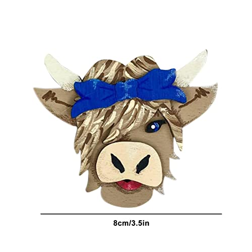 Clipe de ventilação de aromaterapia em forma de vaca | Difusor de carro de madeira Highland Cow com