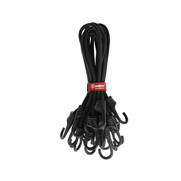 MAGMA Spanngummi 12er Set | Robuster Schnellspanner fÃ¼r Fahrrad, Auto, LKW, AnhÃ¤nger & Garten Expander zur Sicherung von Tarps, Ladung und Planen FÃ¼r Camping, MilitÃ¤r und Outdoor (75cm, Schwarz) – Bild 6