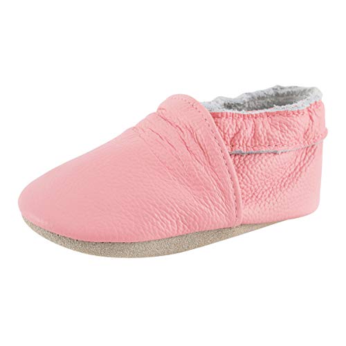 koshine - Zapatos de piel suave para bebé, para aprender a andar, 0-24 meses, color Rosa, talla 24/25 EU