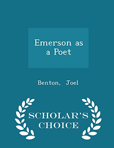 Emerson as a Poet - Scholar's Choice Edition 1298306434 Book Cover