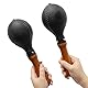 Percussion Maracas Shaker Rasseln Sandhammer Percussion Instrument mit ABS Kunststoffschalen und Holzgriffen für Live-Auftritte und Aufnahme-Sessions (Schwarz)