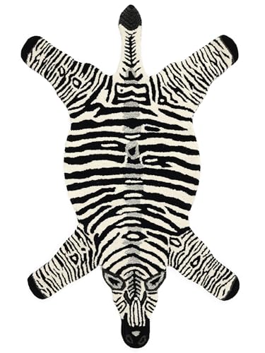 RugVista, Zebra, Kinderzimmer Teppich, 100 x 155 cm, Kinderteppich für Kinder, Spielteppich für...
