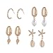 Holibanna 8pcs Shell Dangler Earrings Set Alloy Conch Earrings for Women and Fashion Jewelry for Summer Outfits and Beach Wear