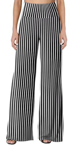 JZC Women's Palazzo Lounge Pants Stretchy Wide Leg Casual Pants Comfy High Waist Flowy Pants S-3XL
