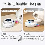 ORSDA 2in1 Interactive Toys for Indoor Cats, Timer Auto On/Off, Cat Toy Balls & Ambush Electronic Cat Mice Toy for Entertainment with 6pcs Feathers, Dual Power Supplies - Image 2