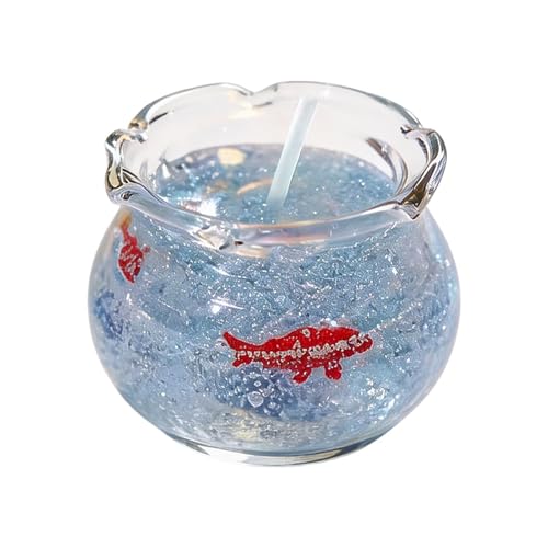 Juego de 6 velas perfumadas en vaso, mini velas en diseño de acuario, velas aromáticas decorativas como regalo para mujeres, pequeñas velas para dormitorio y decoración del salón