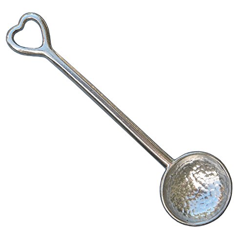 Kiwi Cuillère à Sucre Coeur, Fait Main en Etain Fin - Fabrication Française