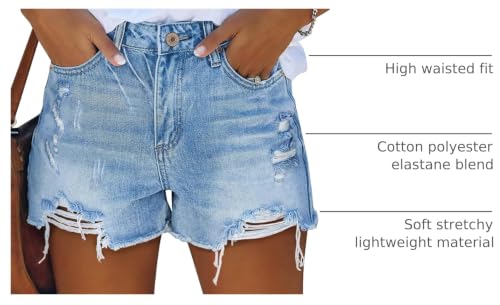 Image of MODARANI Denim Shorts for Women Distressed Jean Shorts Ripped Summer Hot Short
